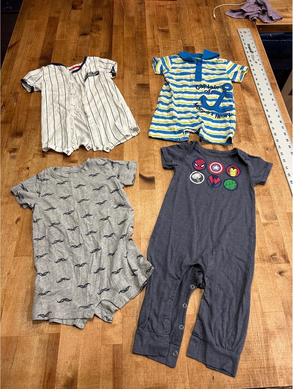 Set of 4 toddler Baby Boys' Rompers Size 18 Months